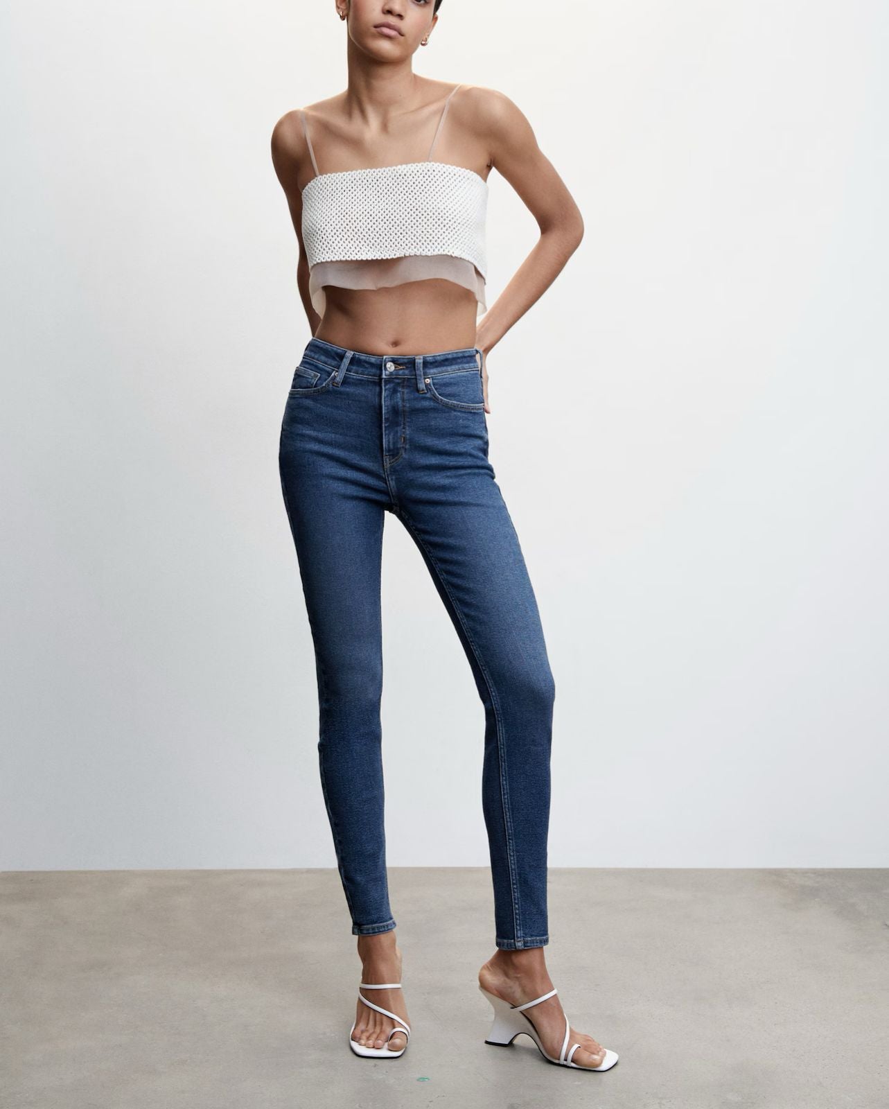 MNG- Jeans skinny tiro alto