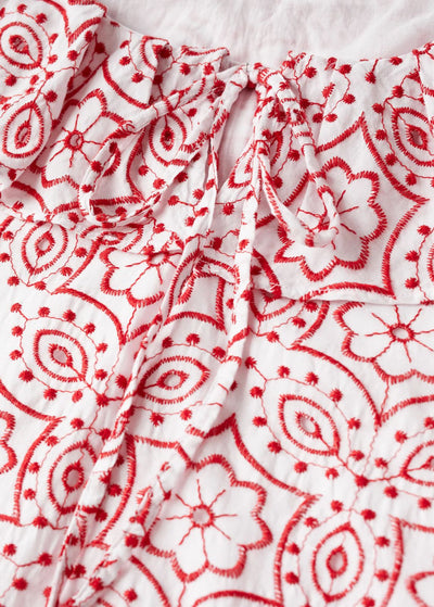 MNG - Vestido bordado algodón