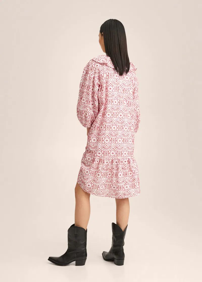 MNG - Vestido bordado algodón