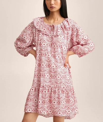MNG - Vestido bordado algodón