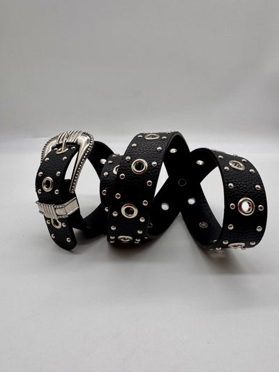 Unico - Cinturon con arandelas Negro
