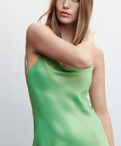 MNG - Vestido lencero satinado
