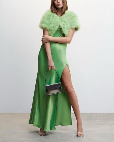 MNG - Vestido lencero satinado