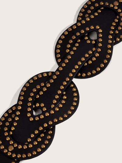 Unico - Cinturon tachas Engomado Negro