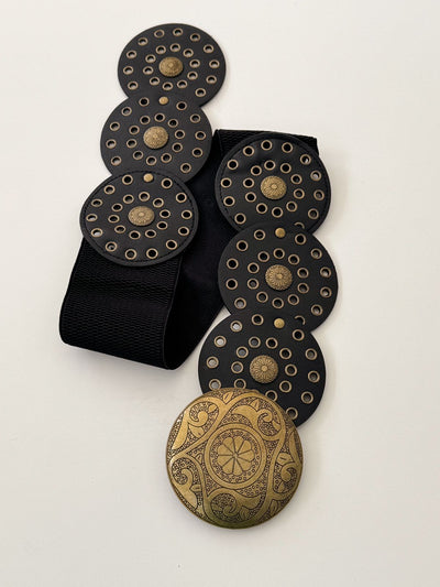 Unico - Cinturon boho elastico Negro