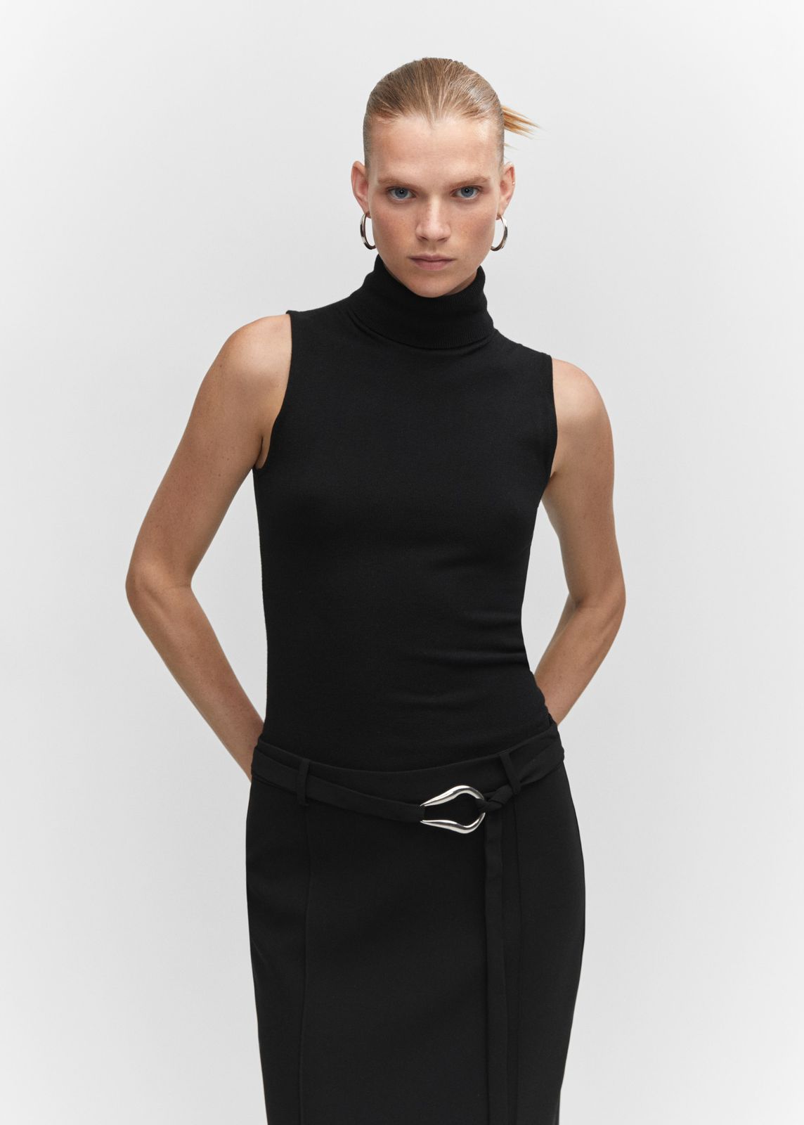 MNG - Falda cinturón abertura