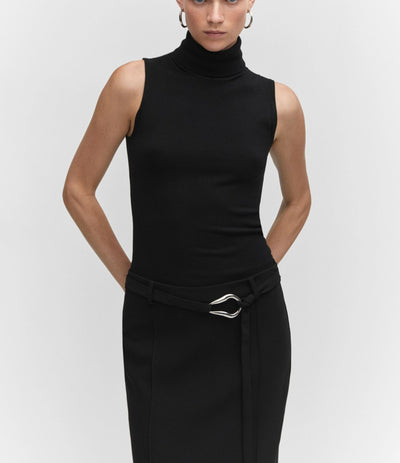 MNG - Falda cinturón abertura