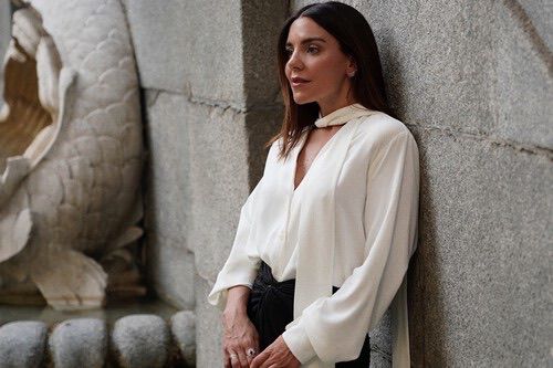 MNG - Blusa lazo cuello