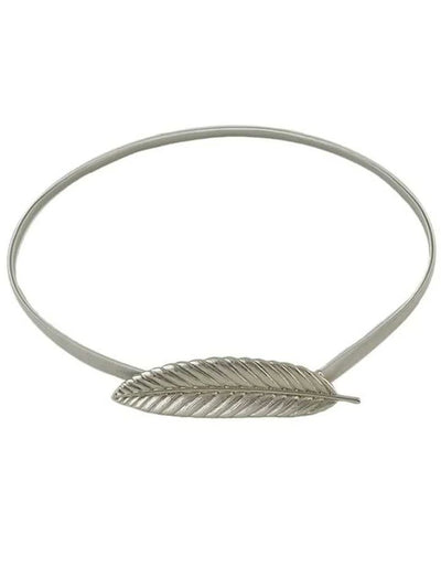 Unico - Cinturón hoja hebilla metal elástico -dorado y Plateado