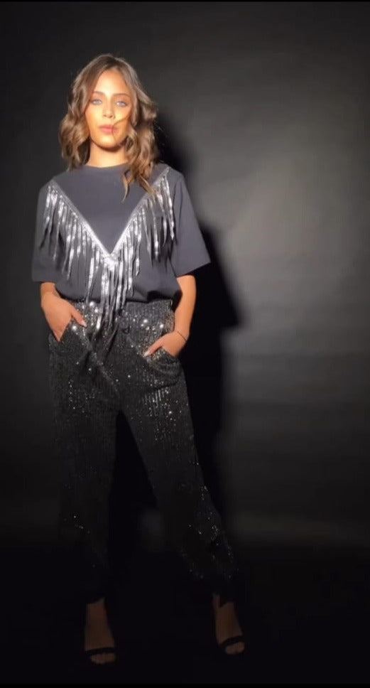 CINNTRE - Amarante - Remera con Flecos