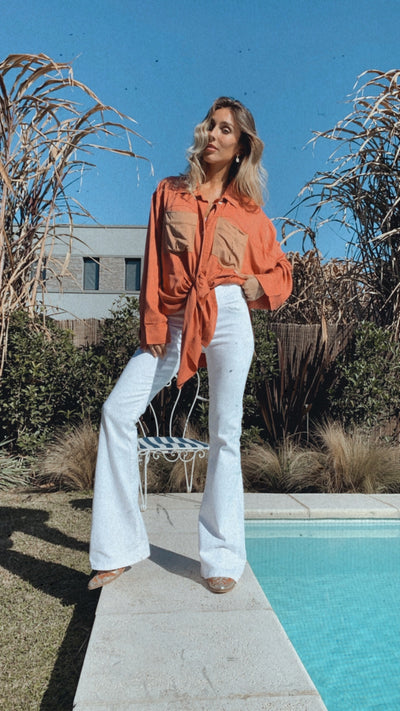 Sur de asia - Vestido Camisero Jackson Hole camel