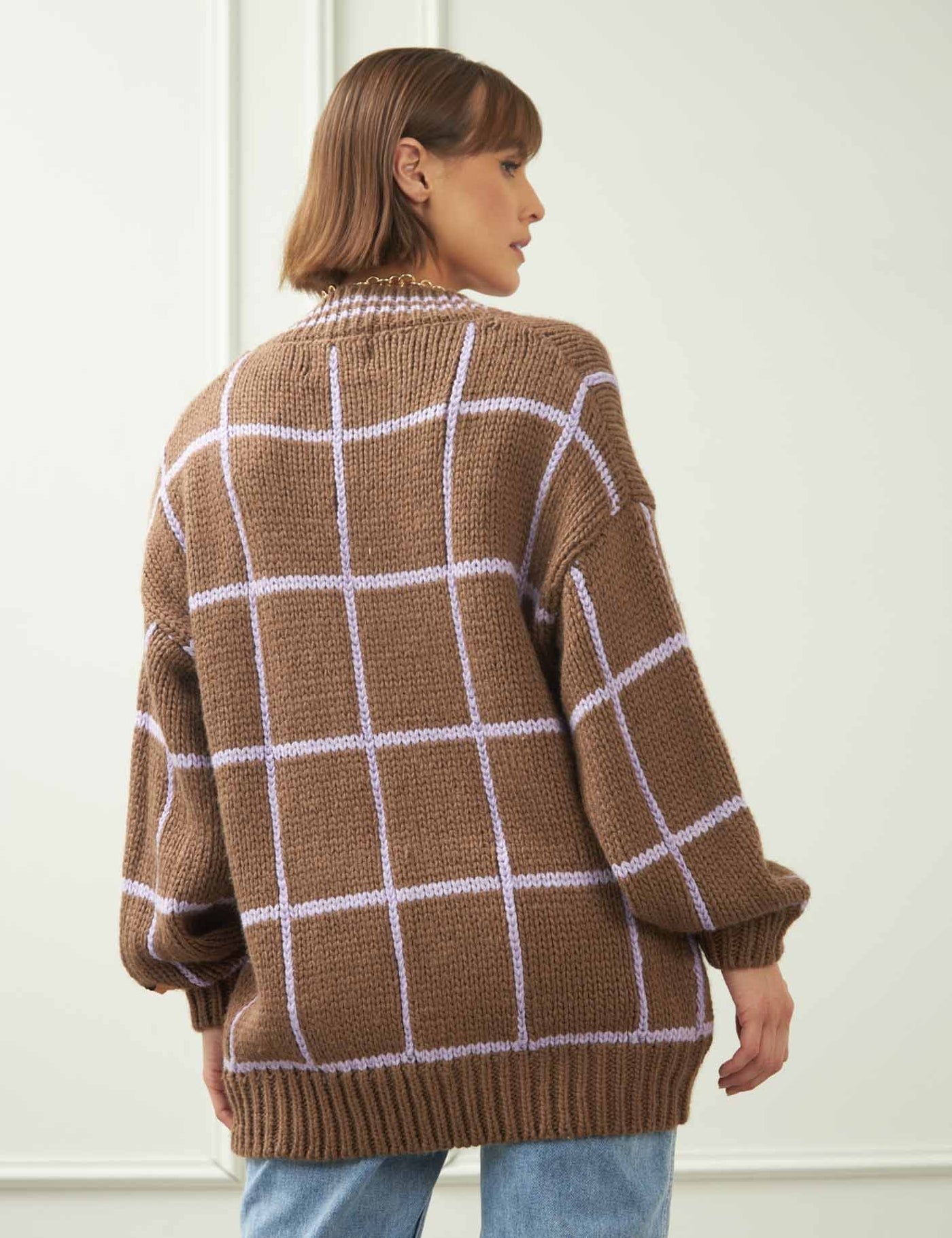 Rotunda - Sweater Cuadre Brownie