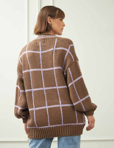 Rotunda - Sweater Cuadre Brownie