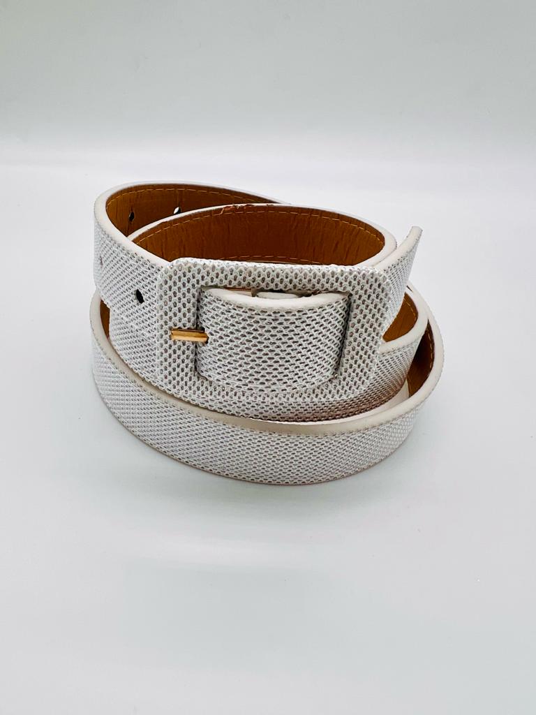 Unico - Cinturon Glitter Plata y Rojo