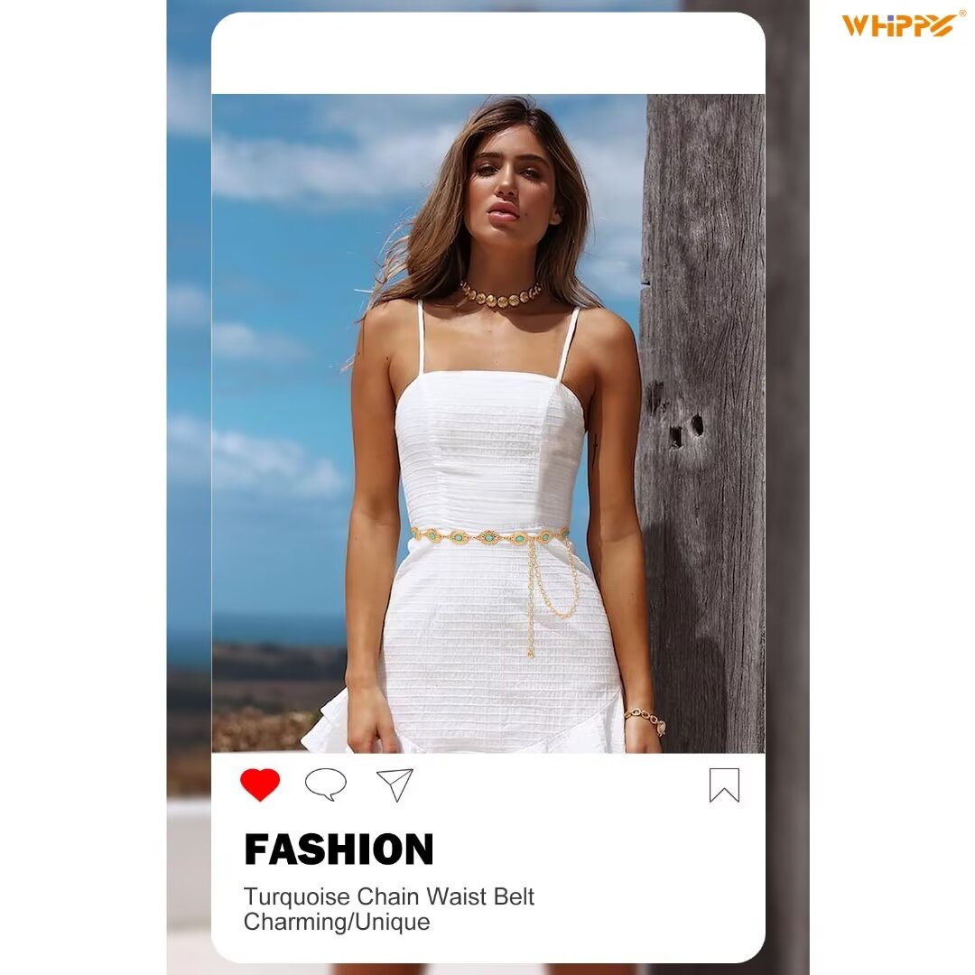 Unico - Cinturon Dorado Turquoise