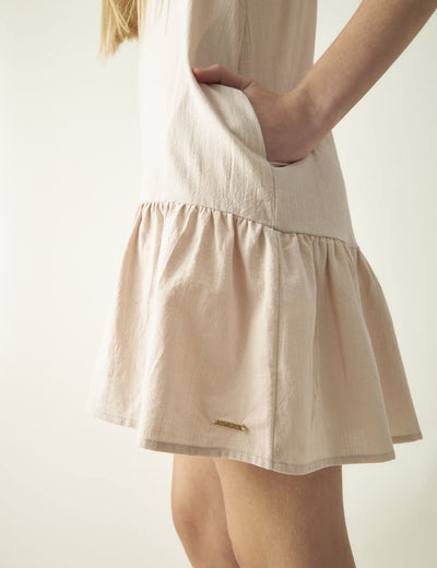 Rotunda - Vestido Mechlin Beige