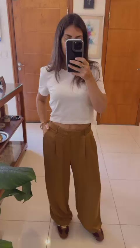 MNG - Pantalón satinado detalle pinzas