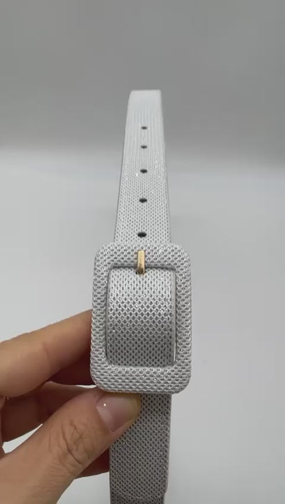 Unico - Cinturon Glitter Plata y Rojo