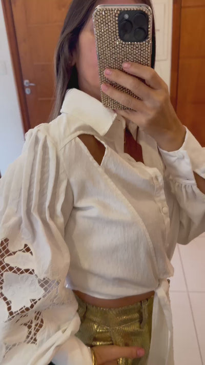 Mia Bakana - Dimy - Camisa con Bordado Blanca