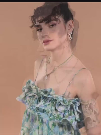 MNG - Vestido floral con volantes