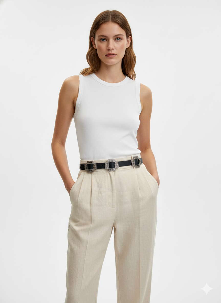 Unico - Cinturon con hebilla en cruz