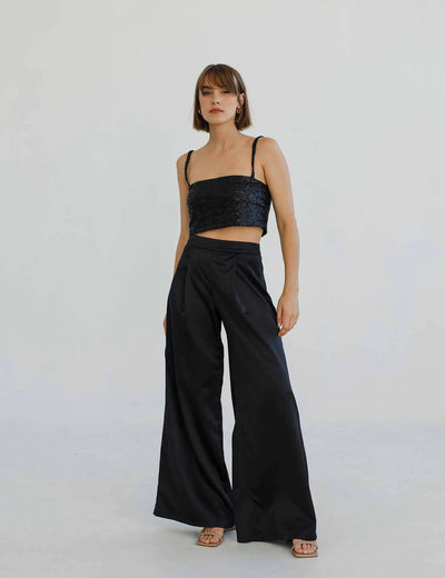 Rotunda - Crop top de Paillette  Vande Black