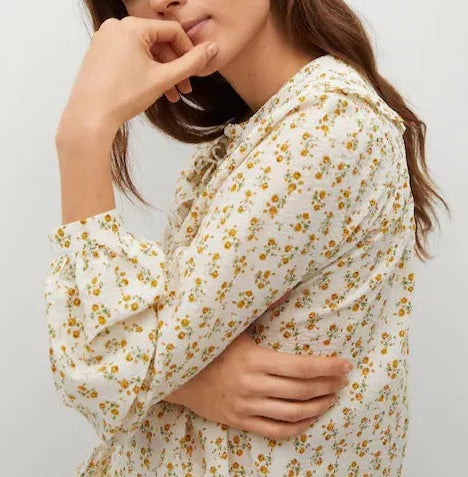 Mango- Blusa cuello babydoll