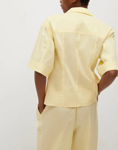 Mango - Camisa algodon manga acampanada