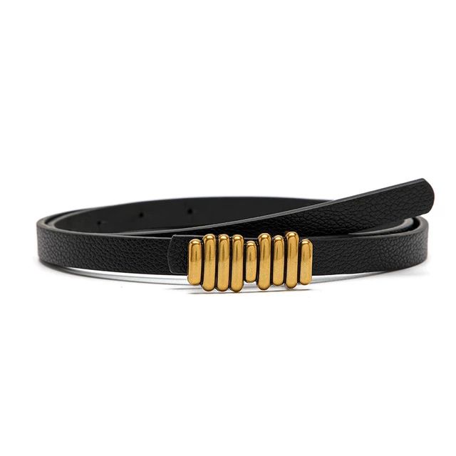 Unico - Cinturon Fino Hebilla Metal negro