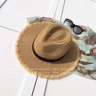 essentials - Sombrero de Paja Beige