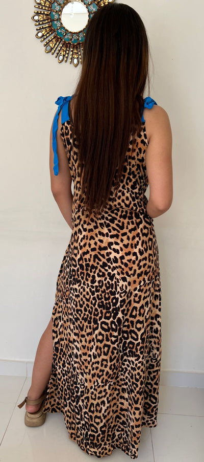 Bernarda - VESTIDO ANIMAL TIRA AZUL