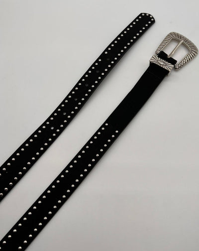 Unico- Cinturon Hebillas plata y tachas
