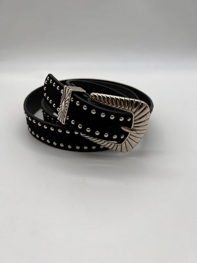 Unico- Cinturon Hebillas plata y tachas
