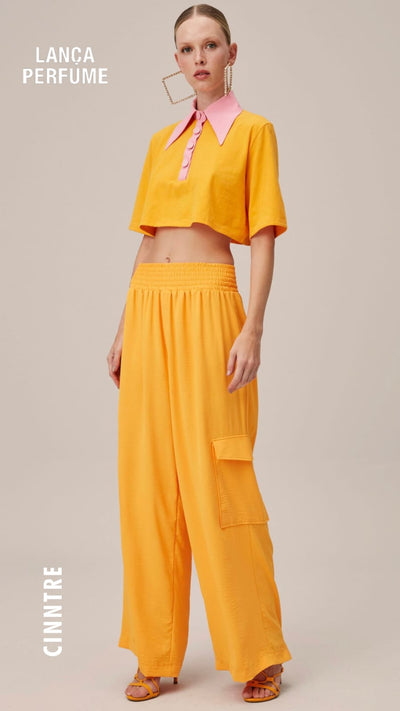 CINNTRE - Lança Perfume - Pantalon Naranja Wide Leg