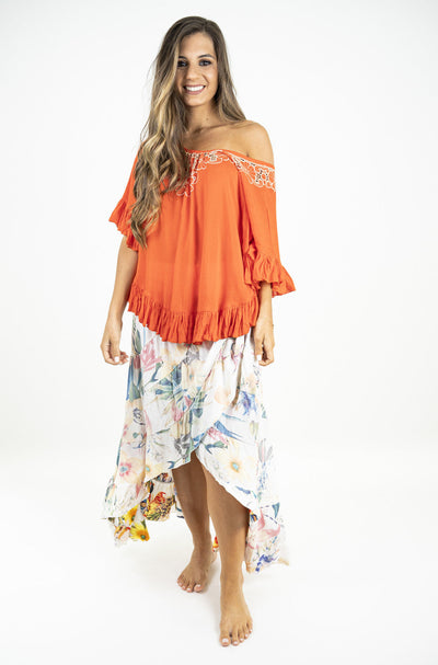 Sur De Asia - Blusa Enam Belas Naranja