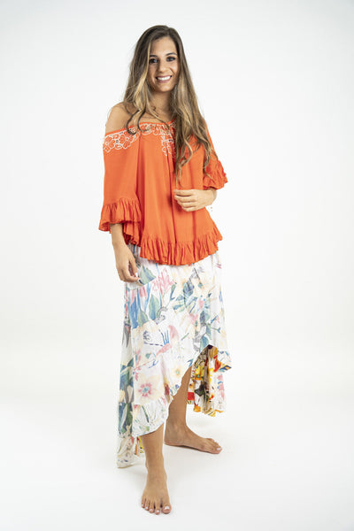 Sur De Asia - Blusa Enam Belas Naranja