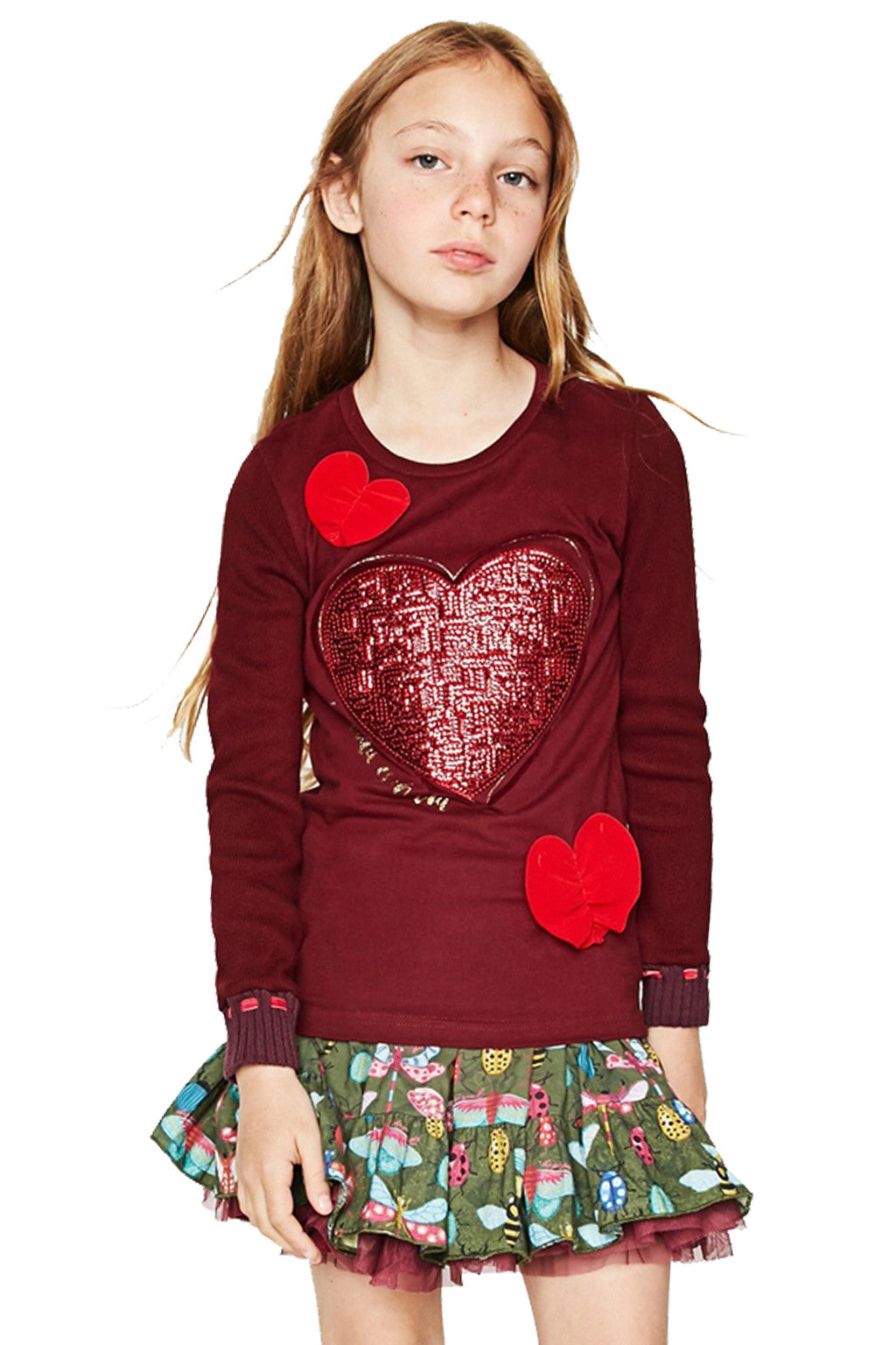 Desigual - Remera Labrador Burdeos